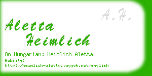 aletta heimlich business card
